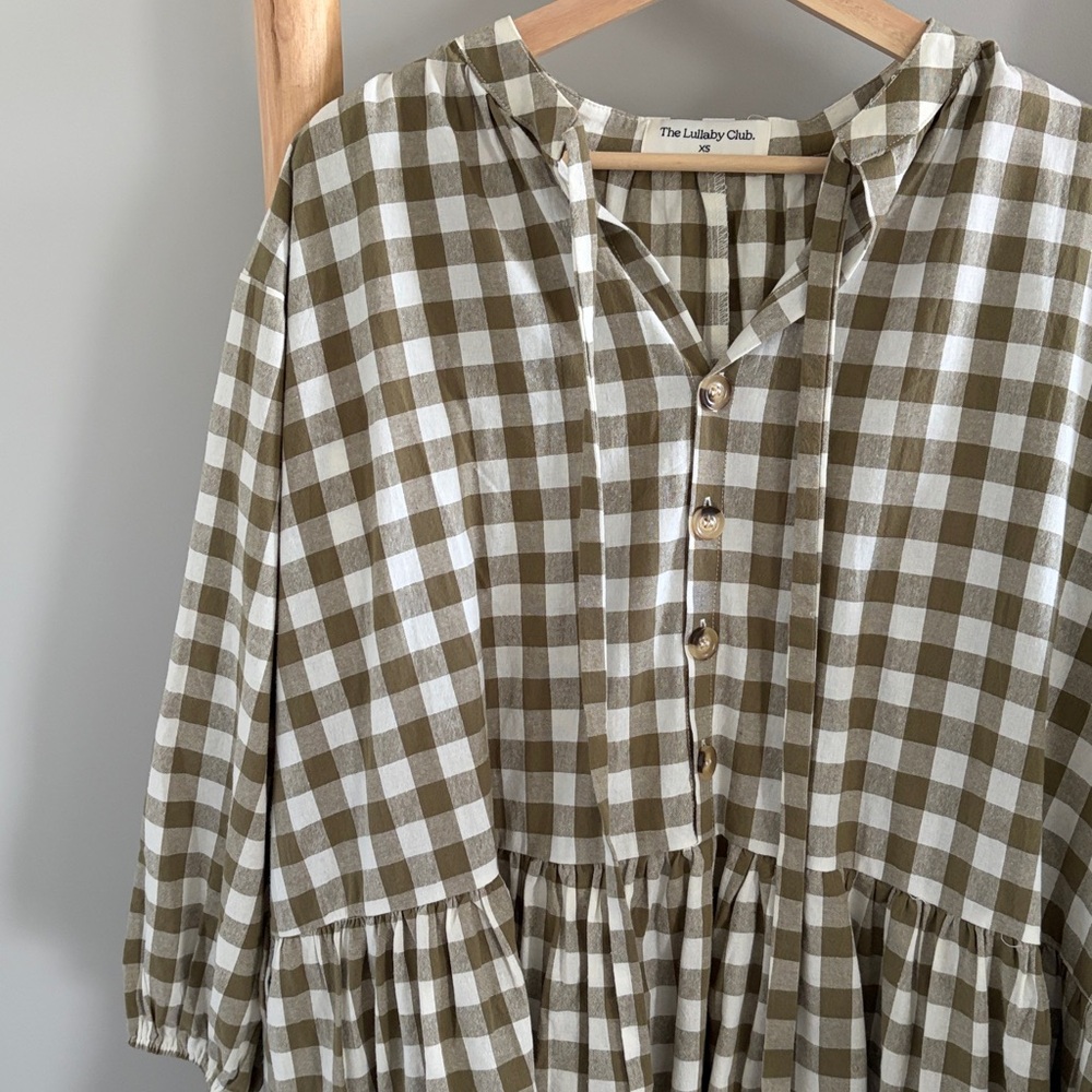 Lullaby Club Avalon Smock Gingham Mini Dress XS - Picture 4 of 7